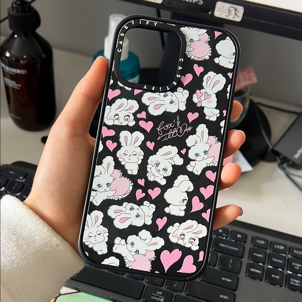 Casetify Black and Pink Bunny Phone Case iPhone PRO MAX